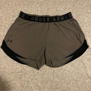 Under Armour Women's Gray and Black Athletic Shorts